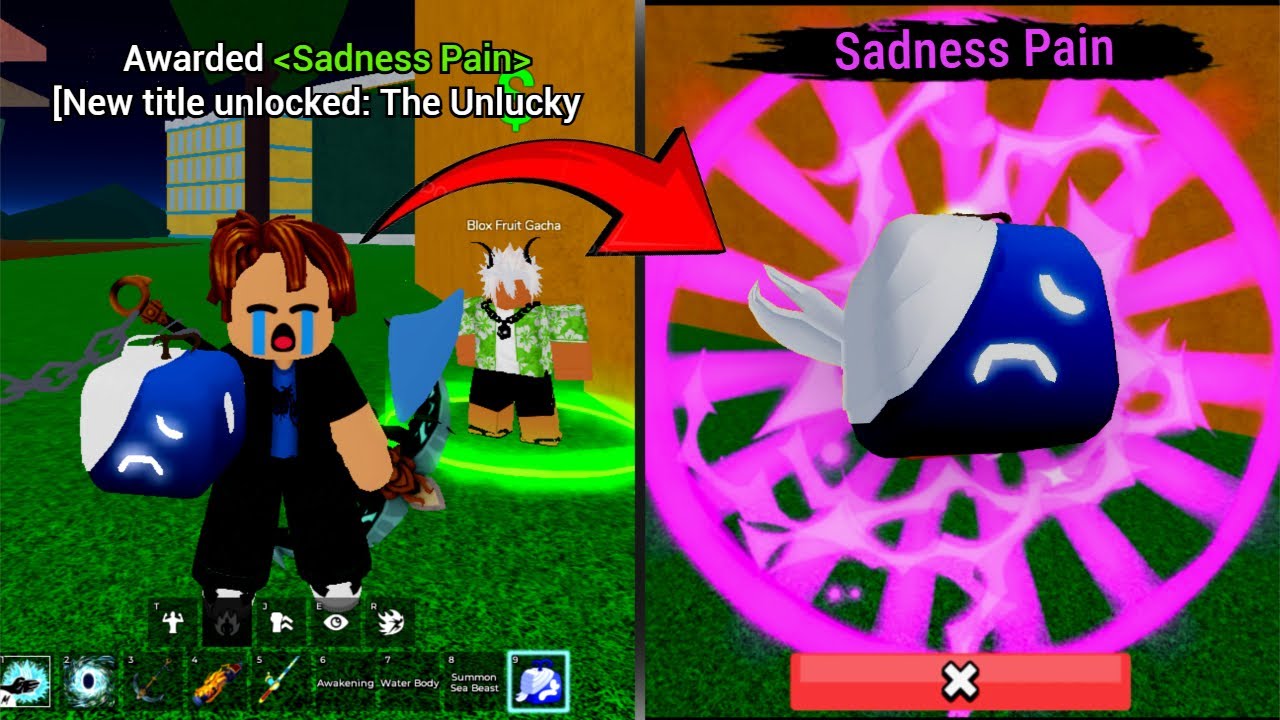 My Unluckiest PAIN UPDATE Gacha! in Blox fruits 😭