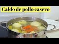 Caldo de pollo. Como preparar, desgrasar y conservar el caldo.