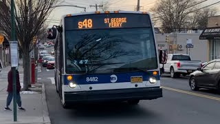 S48 bus announcements to St. George Ferry (Vianova screen)