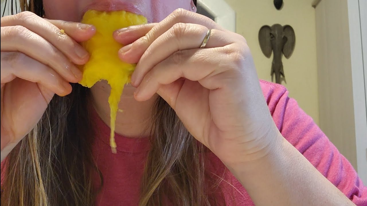 Obnoxiously slurping & sucking on a delicious Mango. Hope this video is a-peeling. 😉
