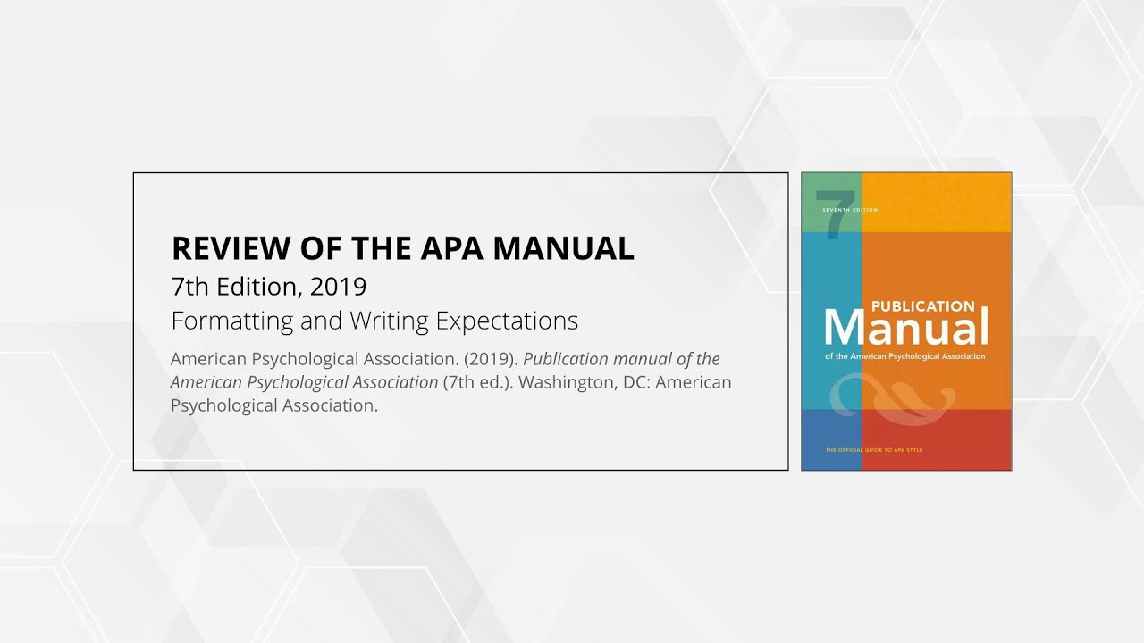 APA Manual Review - YouTube
