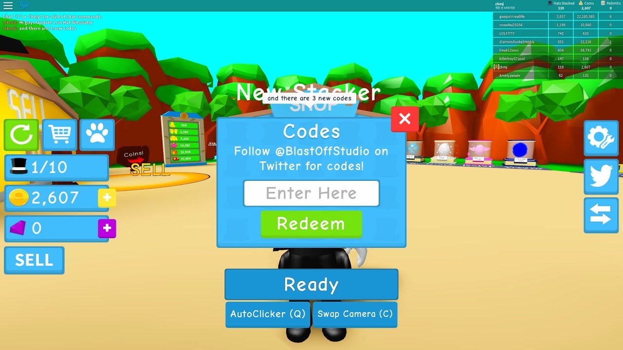 Roblox CODES Hat Simulator YouTube