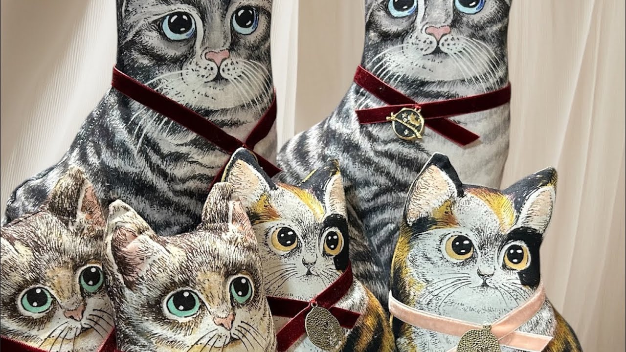 猫のパネル生地で縫いぐるみを作る😽可愛い生地❣️❣️❣️ - YouTube