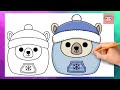 How To Draw Squishmallows - Polar Bear | Easy Drawing Tutorial