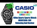 Casio 100m Quartz Sports Watch MRW200H-1BV Unboxing And Review