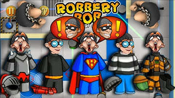 Robbery Bob - All Costumes Funny Video Game Part 95