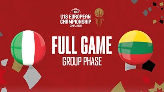 Italy v Lithuania | Full Basketball Game | FIBA U18 European Championship 2022