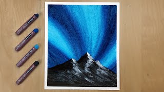 Northern Lights | Easy Oil Pastel Drawing for Beginners Step By Step