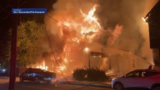 Residents in two homes escape intense flames in Brockton