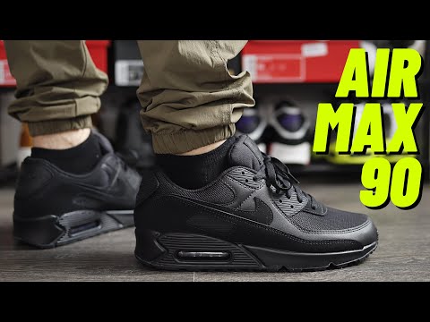 Air max 90 all black on feet Clearance