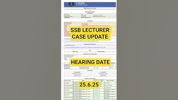 SSB LECTURER CASE UPDATE|| TODAY IS ANOTHER HEARING DATE