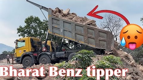 Unbelievable power Bharat Benz || unloading video || #tipper #truck #dumptruck
