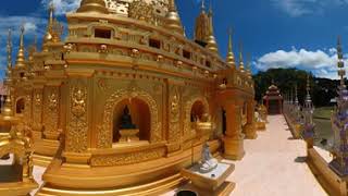 Thai Unity Temple Gold Pagoda in Mae Sot, Thailand (VR 360 with Insta360 One X2)
