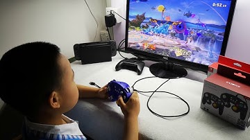 little user is trying Exlene Bluetooth version wireless gamecube controller switch