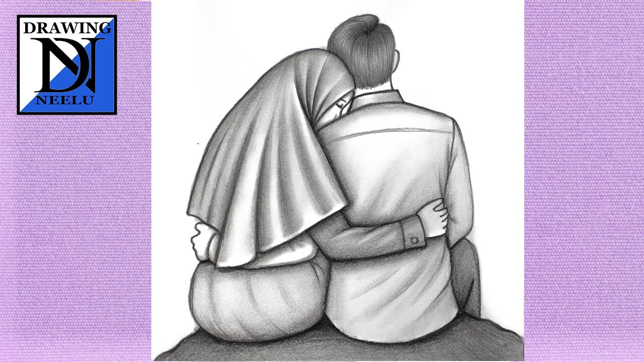 How to Draw a Couple Hugging Step by Step 👫 || Pencil Sketch For ...