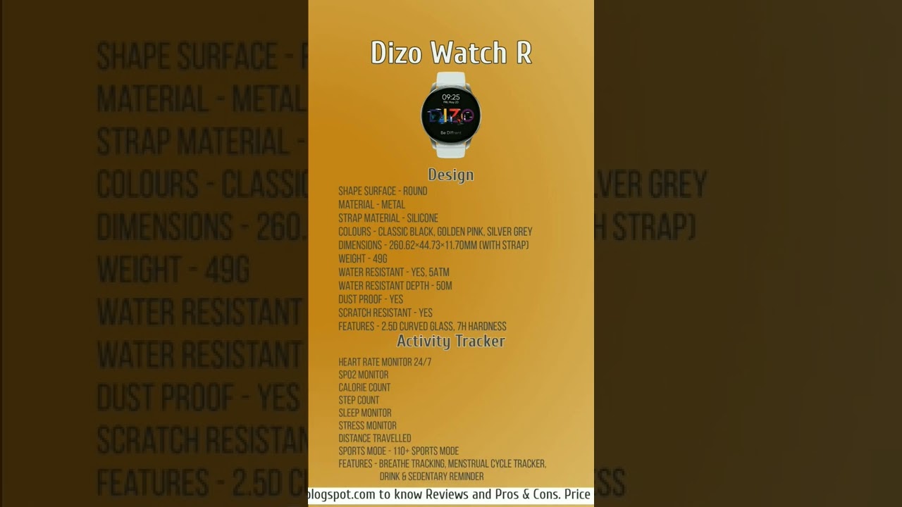 Dizo Watch R Full Specification, Review, Pros & Cons