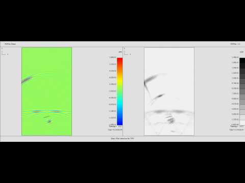 PZFlex - Ultrasonic wave interaction with angled defect