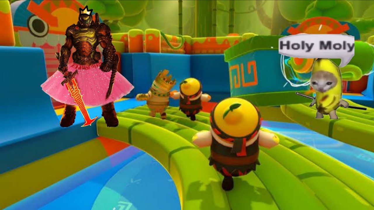 Ganhei com o doom slayer de saia no fall guys😯 (impressionante)