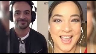 Así canta Adamari López con su ex Luis Fonsi, Échame la culpa chords