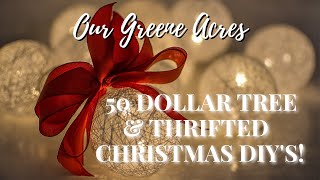 50 DOLLAR TREE THRIFTED \& FREE CHRISTMAS DIY PROJECTS!