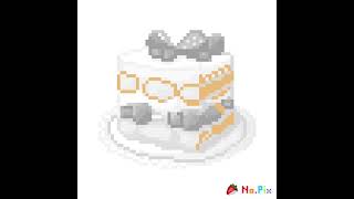 Pixelart Color By Number - Strawberry And Blueberry On The Square Cake With White Vanilla Frosting screenshot 4