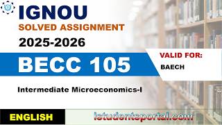 IGNOU BECC 105 Solved Assignment 2025-2026 | English Medium | Download PDF | IGNOU Students Portal