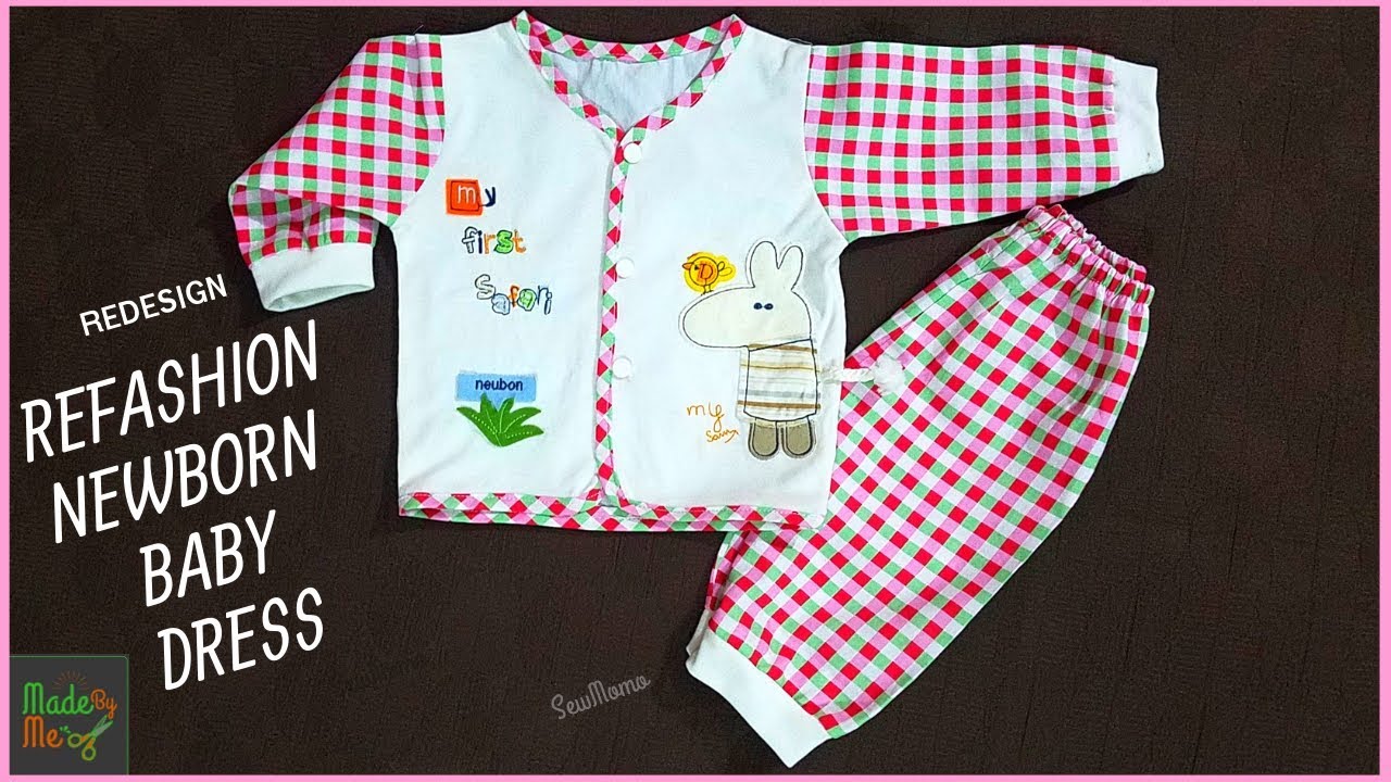 Refashion Newborn Baby Dress cutting and stitching | Redesign Newborn Baby Dress - YouTube Refashion Newborn Baby Dress cutting and stitching | Redesign Newborn Baby Dress - YouTube