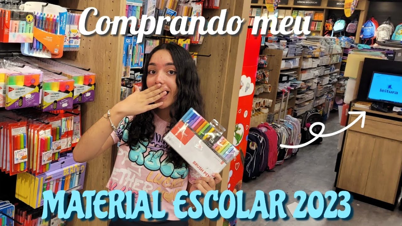 COMPRANDO MEU MATERIAL ESCOLAR 2023~livraria leitura~caderno ...