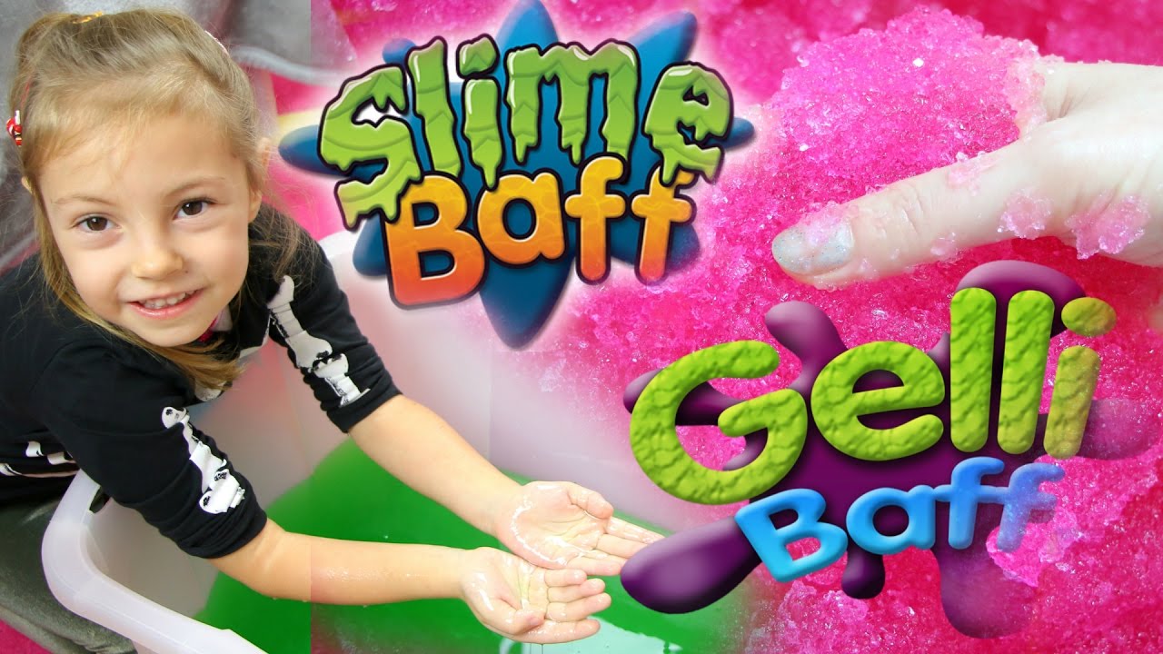 SLIME BAFF , GELLI BAFF | играем с дочей со слизью и розовым снегом