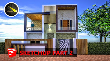 Sketchup Tutorial Part 2| Sketchup Building Design Tutorial |Modern House(Speed design)
