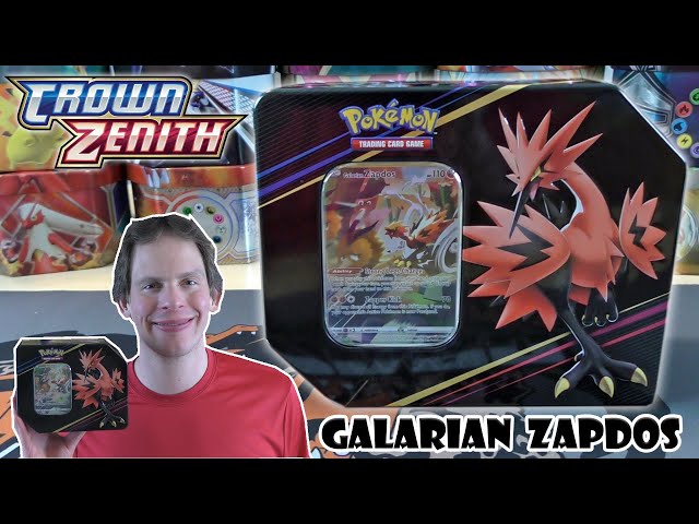  Pokemon TCG: Crown Zenith Tin – Galarian Moltres (1 Foil Card &  5 Booster Packs) : Toys & Games