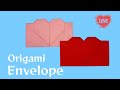 Diy easy origami heart envelope  how to make an envelope out of paper  valentines day origami