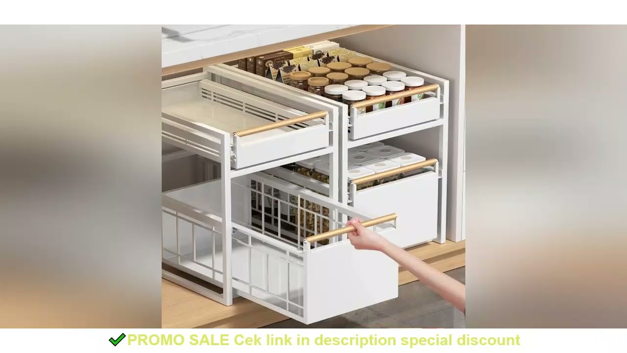 Stainless Steel Under-Sink Storage Rack Multi-Layer Pull-Out Organizer Kitchen Cabinet Basket Heavy-
