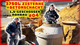 3750 Liter ZISTERNE & BETONSCHACHT mit BAGGER einbauen | 1,5GESCHOSS HAUS #04 | Home Build Solution