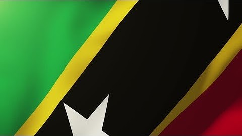 4K Saint Kitts And Nevis flag waving in the wind. Looping sun rises style. Animation loop Stock