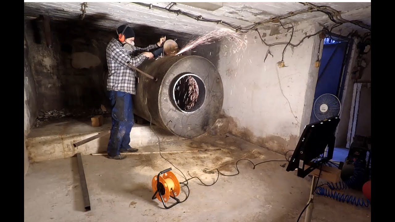 Huge heating oil tank cut to pieces by Bosch angle grinder YouTube