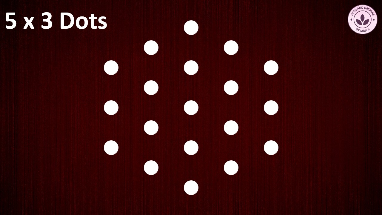 Easy 5x4 Dot Rangoli | Beautiful Muggulu Design | Daily Kolam Simple & Quick