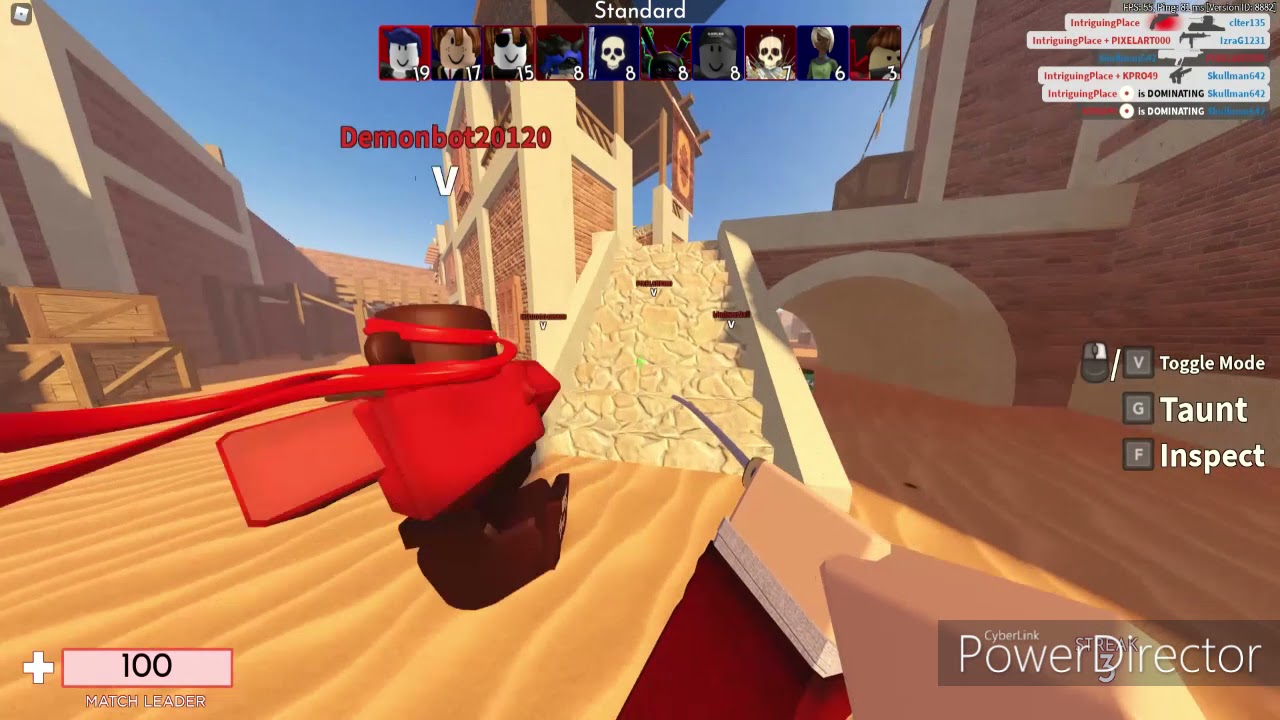 Winning a Casual Game of Roblox Arsenal on my alt.