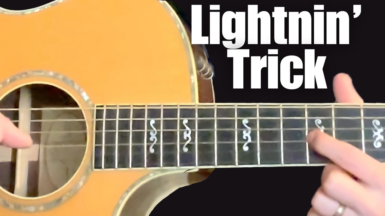 Cool Lightning Hopkins Trick up the neck- a guitar lesson...