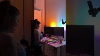 Watch me set up my desk #gamingdesk #desksetup #fyp #gaming #pcsetup  #Shorts