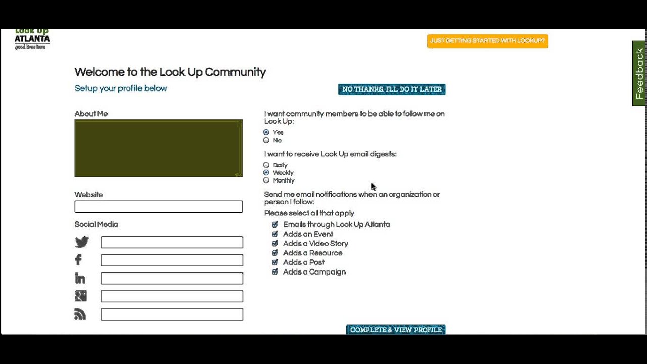 How to Create a Look Up Atlanta Profile