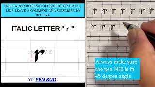 How to Write Italic 'R' Using a Broad Nib Pen - Free Course(Calligraphy)