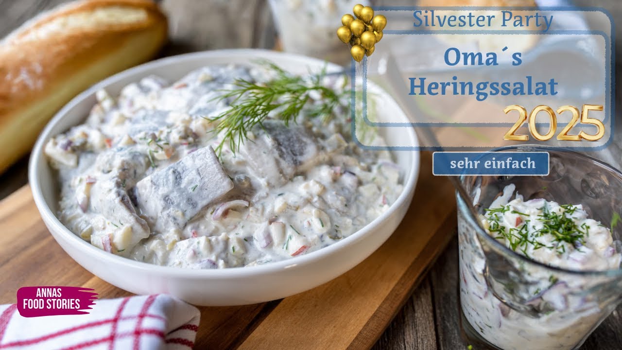 Oma´s Heringssalat Rezept für Silvester mit Apfel, Zwiebel und Gurke ... Oma´s Heringssalat Rezept für Silvester mit Apfel, Zwiebel und Gurke ...