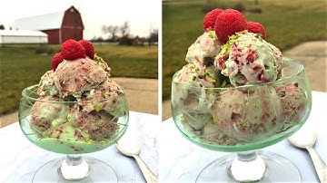 Pistachio Raspberry Swirl Ice-cream I  Easy Homemade Ice Cream Recipe  I No Ice Cream Machine needed