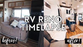 Our 2 YEAR RV Renovation in 8 minutes\/\/ Start to finish time-lapse
