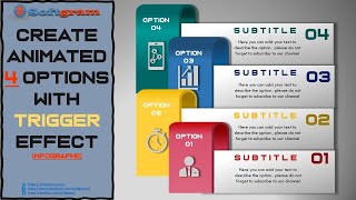 62.Create Animated 4 Options with trigger effect Infographic