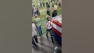 Camden Harrison gives me a fist pump after 2019 Army Navy Game