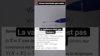 Pourquoi la variance n’est pas linéaire ? Formule de Koenig-Huygens | Terminale spé maths