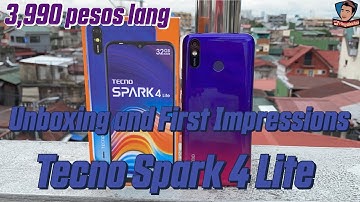 Tecno Spark 4 Lite Unboxing and First Impressions - Filipino