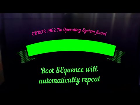 Error 1962: No operating system found. Boot sequence will automatically repeat, Lenovo pc